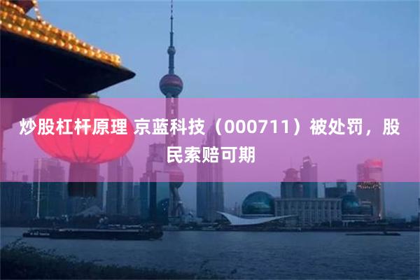 炒股杠杆原理 京蓝科技（000711）被处罚，股民索赔可期