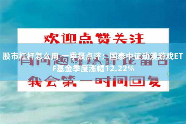 股市杠杆怎么用 一季报点评：国泰中证动漫游戏ETF基金季度涨幅12.22%