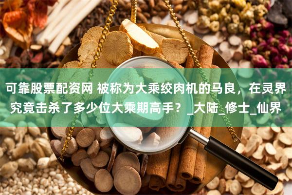 可靠股票配资网 被称为大乘绞肉机的马良，在灵界究竟击杀了多少位大乘期高手？_大陆_修士_仙界