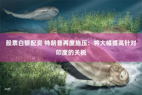 股票白银配资 特朗普再度施压：将大幅提高针对印度的关税