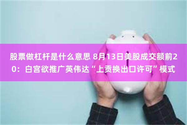股票做杠杆是什么意思 8月13日美股成交额前20：白宫欲推广英伟达“上贡换出口许可”模式